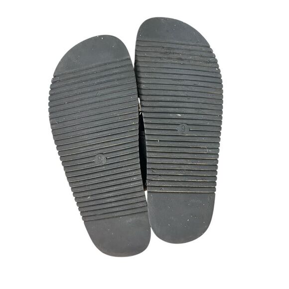 A New Day Women’s 9 Jonie Footbed Sandals Black Faux Leather Chunky - Picture 8 of 8